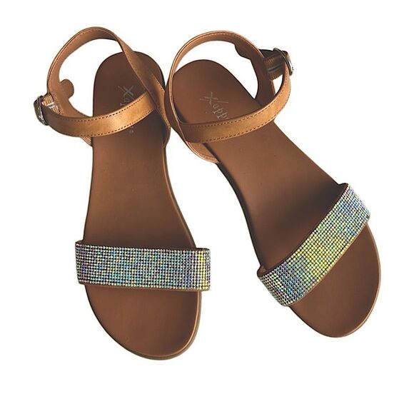 Xappeal Rhinestone Ankle Strap Sandals – Size 6.5 - Picture 1 of 12